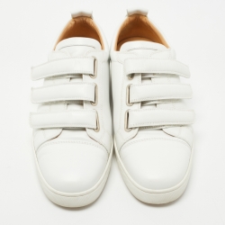 Christian Louboutin White Leather Kiddo Orlato Low Top Sneakers Size 42.5