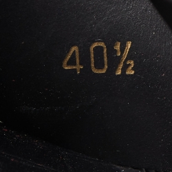 Pre Owned Christian Louboutin Black Leather Cross Strap Buckle Embellished Flat Sandals Size 40.5