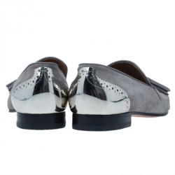 Pre Owned Christian Louboutin Grey Suede James Tassel Loafers Size 43