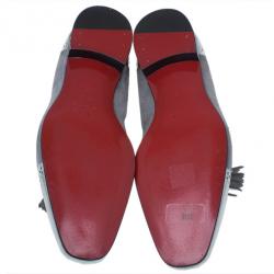 Pre Owned Christian Louboutin Grey Suede James Tassel Loafers Size 43