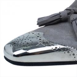 Pre Owned Christian Louboutin Grey Suede James Tassel Loafers Size 43