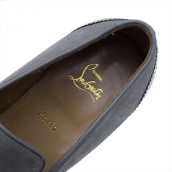 Pre Owned Christian Louboutin Grey Suede James Tassel Loafers Size 43