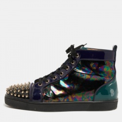 Christian Louboutin Multicolor Patent Louis Spikes Cap Toe High Top Sneakers Size 45