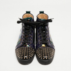 Christian Louboutin Multicolor Patent Louis Spikes Cap Toe High Top Sneakers Size 45