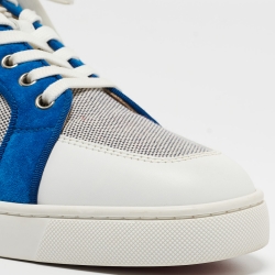 Christian Louboutin Multicolor Canvas and Leather Rantulow Low Top Sneakers Size 44