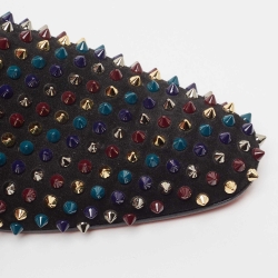 مملوكة مسبقًا Christian Louboutin Black Suede Spike Loafers Size 41
