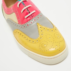Pre Owned Christian Louboutin Multicolor Brogue Leather Golfito Wingtip Sneakers Size 43