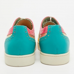Pre Owned Christian Louboutin Multicolor Brogue Leather Golfito Wingtip Sneakers Size 43
