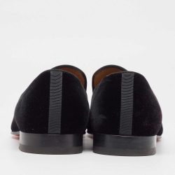 Christian Louboutin Black Velvet Dandybee Smoking Slippers Size 41