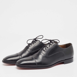 Pre Owned Christian Louboutin Black Leather Greggo Oxfords Size 42