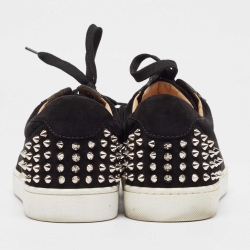 Pre Owned Christian Louboutin Black Suede Vieira 2 Sneakers Size 42