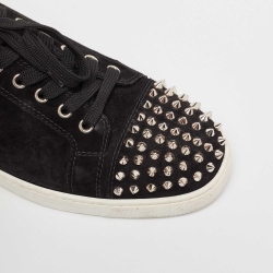 Pre Owned Christian Louboutin Black Suede Vieira 2 Sneakers Size 42