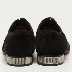 Christian Louboutin Black Suede and Fabric Greggo Oxfords Size 42