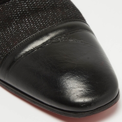 Christian Louboutin Black Suede and Fabric Greggo Oxfords Size 42