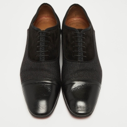 Christian Louboutin Black Suede and Fabric Greggo Oxfords Size 42