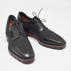 Christian Louboutin Black Fabric and Leather Mika Sky Derby Size 42.5