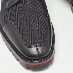 Christian Louboutin Black Fabric and Leather Mika Sky Derby Size 42.5