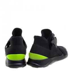 Christopher Kane Black Nylon Safety Buckle High Top Slip On Sneakers Size 42
