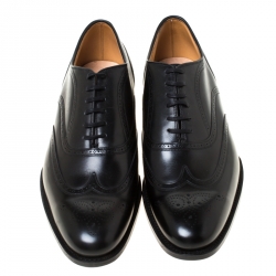 Church's Black Leather Chetwynd Brogue Lace-Up Oxfords Size 41