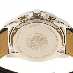 Pre Owned Citizen Black Stainless Steel AT1180-05E Eco Drive Chronograph Men's Wristwatch 42MM