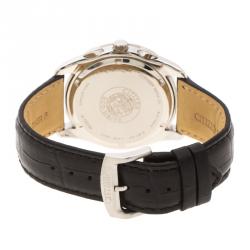 Pre Owned Citizen Black Stainless Steel AT1180-05E Eco Drive Chronograph Men's Wristwatch 42MM