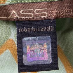 Class By Roberto Cavalli Green Printed Cotton Long Sleeve Button Front Shirt L
