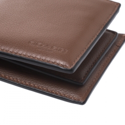 Coach Brown Leather ID Compact Bifold Wallet