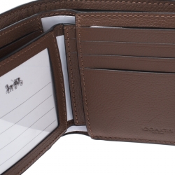 Coach Brown Leather ID Compact Bifold Wallet