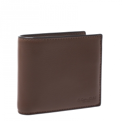 Coach Brown Leather ID Compact Bifold Wallet