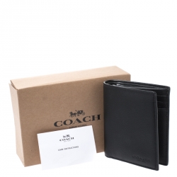 Coach Black Leather Slim Wallet