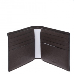 Pre Owned Coach Dark Brown Leather Compact Bifold Wallet