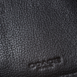 Pre Owned Coach Black Leather Slim Wallet