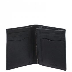 Pre Owned Coach Black Leather Slim Wallet