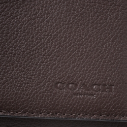 Coach Dark Brown Leather Compact Bifold Wallet