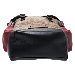 Coach Beige Signature Canvas and Leather Rivington With Coach Patch Backpack