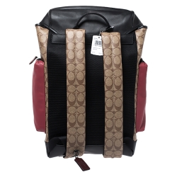 Coach Beige Signature Canvas and Leather Rivington With Coach Patch Backpack