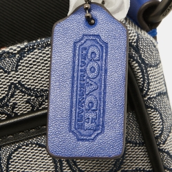 Coach Blue/Black Signature Jacquard Canvas League Messenger Bag