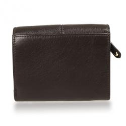 Pre Owned Coach Brown Ashley Leather Compact Clutch Wallet