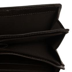 Pre Owned Coach Brown Ashley Leather Compact Clutch Wallet