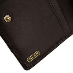 Pre Owned Coach Brown Ashley Leather Compact Clutch Wallet