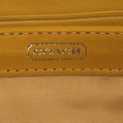 Pre Owned Coach Yellow Madison Leather Accordion Zip Wallet