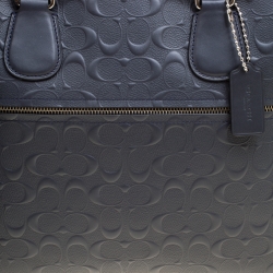 Pre Owned Coach Dark Blue Coated Canvas Hudson Slim Laptop Bag