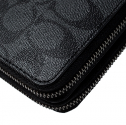 Coach Charcoal PVC Double Zip Travel Organizer