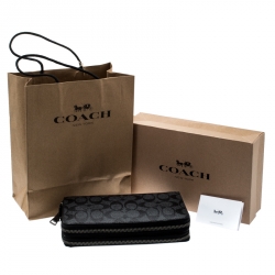 Coach Charcoal PVC Double Zip Travel Organizer