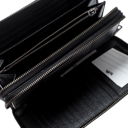 Coach Black Leather Double Zip Travel Organizer
