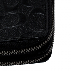 Coach Black Leather Double Zip Travel Organizer