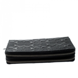 Coach Black Leather Double Zip Travel Organizer