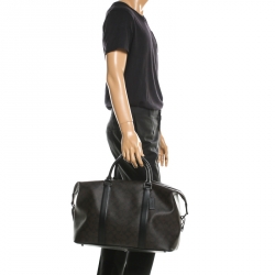 Coach Brown Black Signature Coated Canvas and Leather Voyager Bag Coach TLC