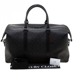 Coach Black/Copper Signature Canvas and Leather Voyager 52 Bag