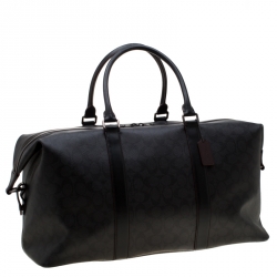 Coach Black/Copper Signature Canvas and Leather Voyager 52 Bag